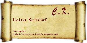 Czira Kristóf névjegykártya