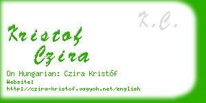 kristof czira business card